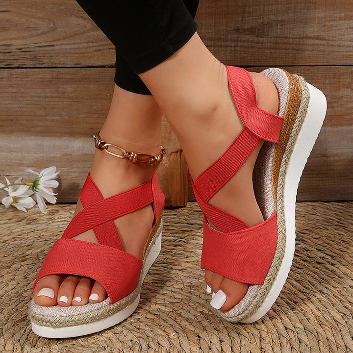 Heidi-Mode | Keilsandalen Kreuzriemen Plateau Gladiator 6