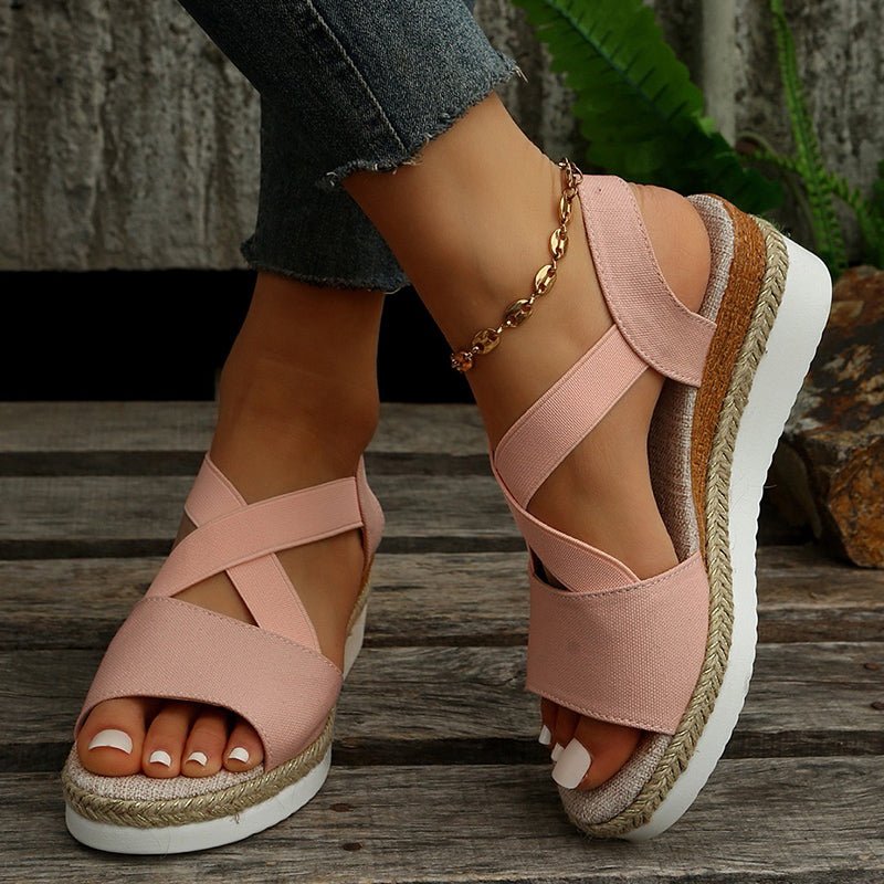 Heidi-Mode | Keilsandalen Kreuzriemen Plateau Gladiator 7