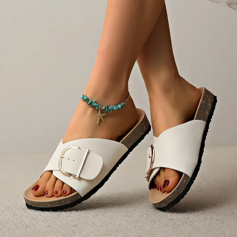 Heidi-Mode | Orthopädisch Flache Sandalen mit Einstellbarer Schnalle Riemen 1