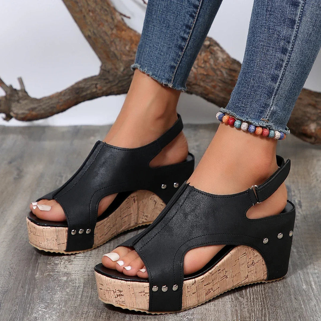 Heidi-Mode | Orthopädische Keil-Sandalen mit offener Spitze 2