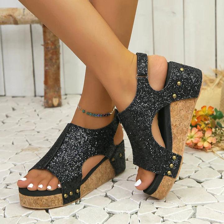 Heidi-Mode | Orthopädische Plateausandalen aus für Frauen 7