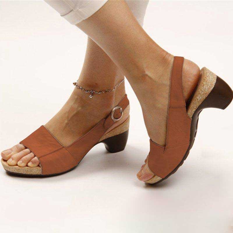 Heidi-Mode | Orthopädische Sandalen mit Absatz Stilvoller Komfort und Unterstützung 0