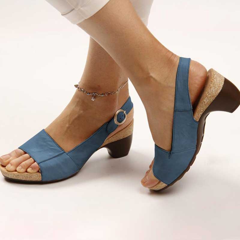Heidi-Mode | Orthopädische Sandalen mit Absatz Stilvoller Komfort und Unterstützung 4