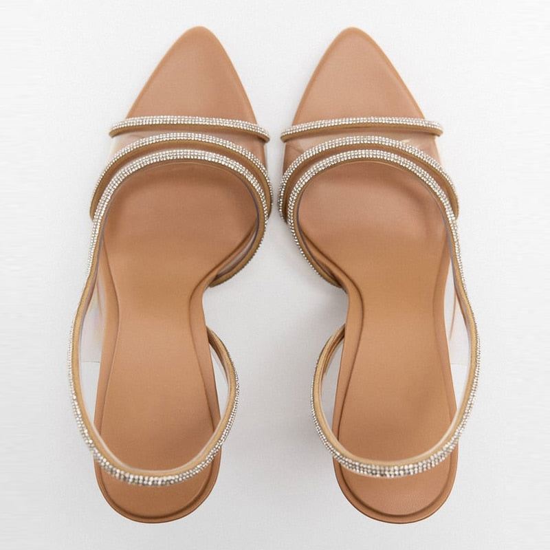 Heidi-Mode |  Elegante High-Heeled Sandalen - Stiletto Slingback Peep Toe Schuhe 1
