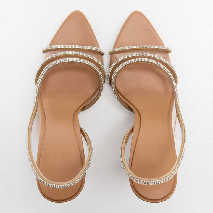 Heidi-Mode |  Elegante High-Heeled Sandalen - Stiletto Slingback Peep Toe Schuhe 1