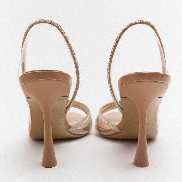 Heidi-Mode |  Elegante High-Heeled Sandalen - Stiletto Slingback Peep Toe Schuhe 3