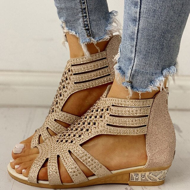 Heidi - Orthopädische Sandalen mit niedrigem Absatz 0