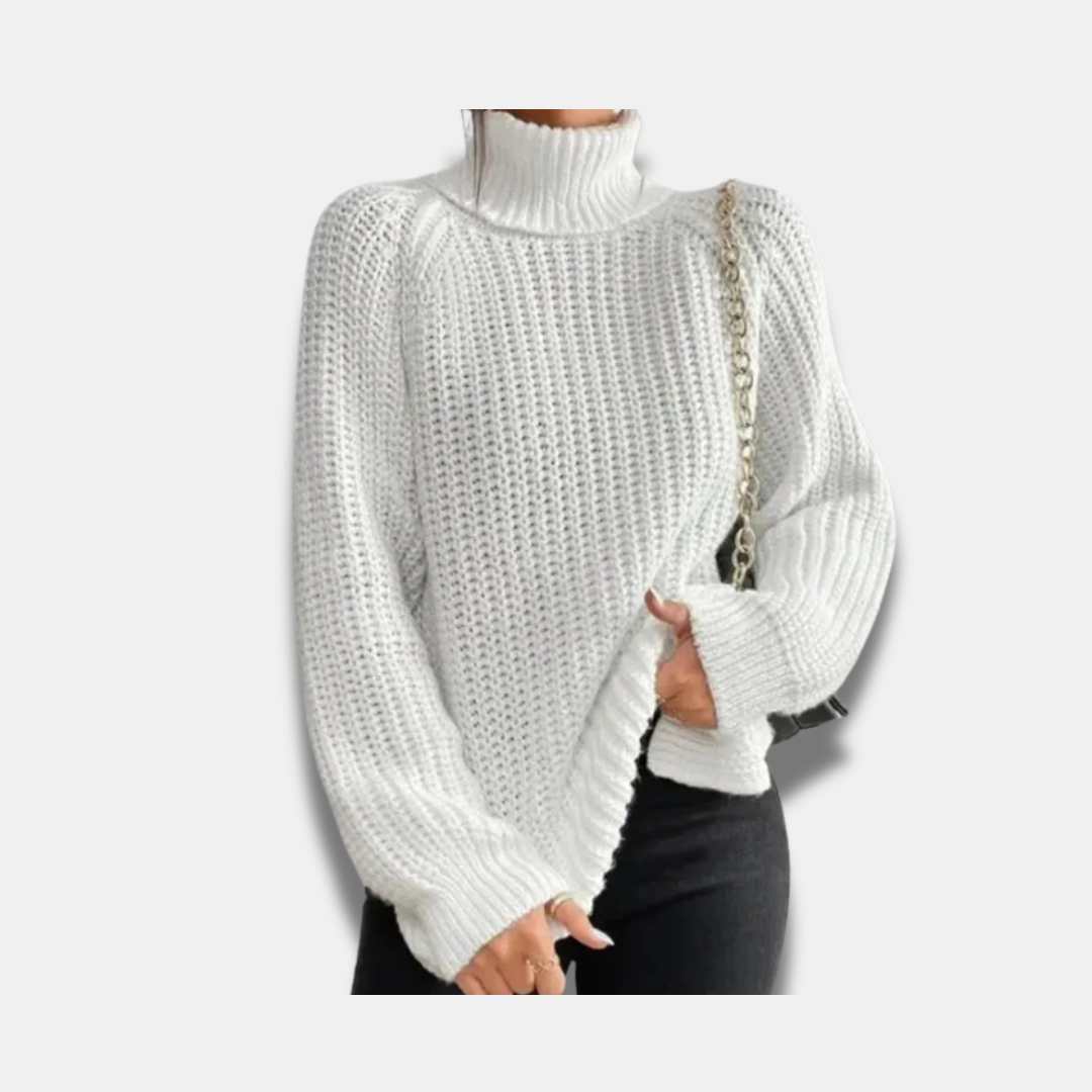 Raffinierter, bequemer Damen-Rollkragenpullover aus Strick