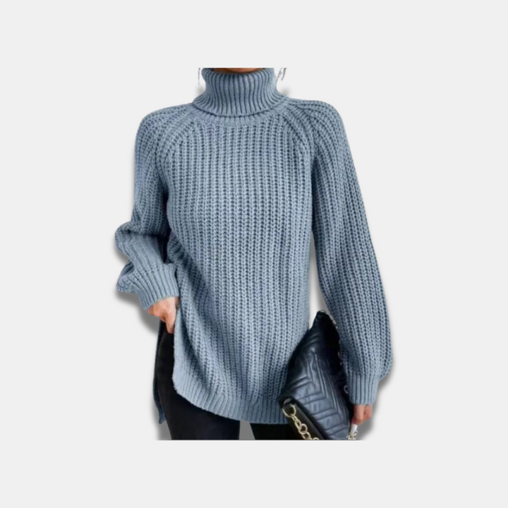 Raffinierter, bequemer Damen-Rollkragenpullover aus Strick