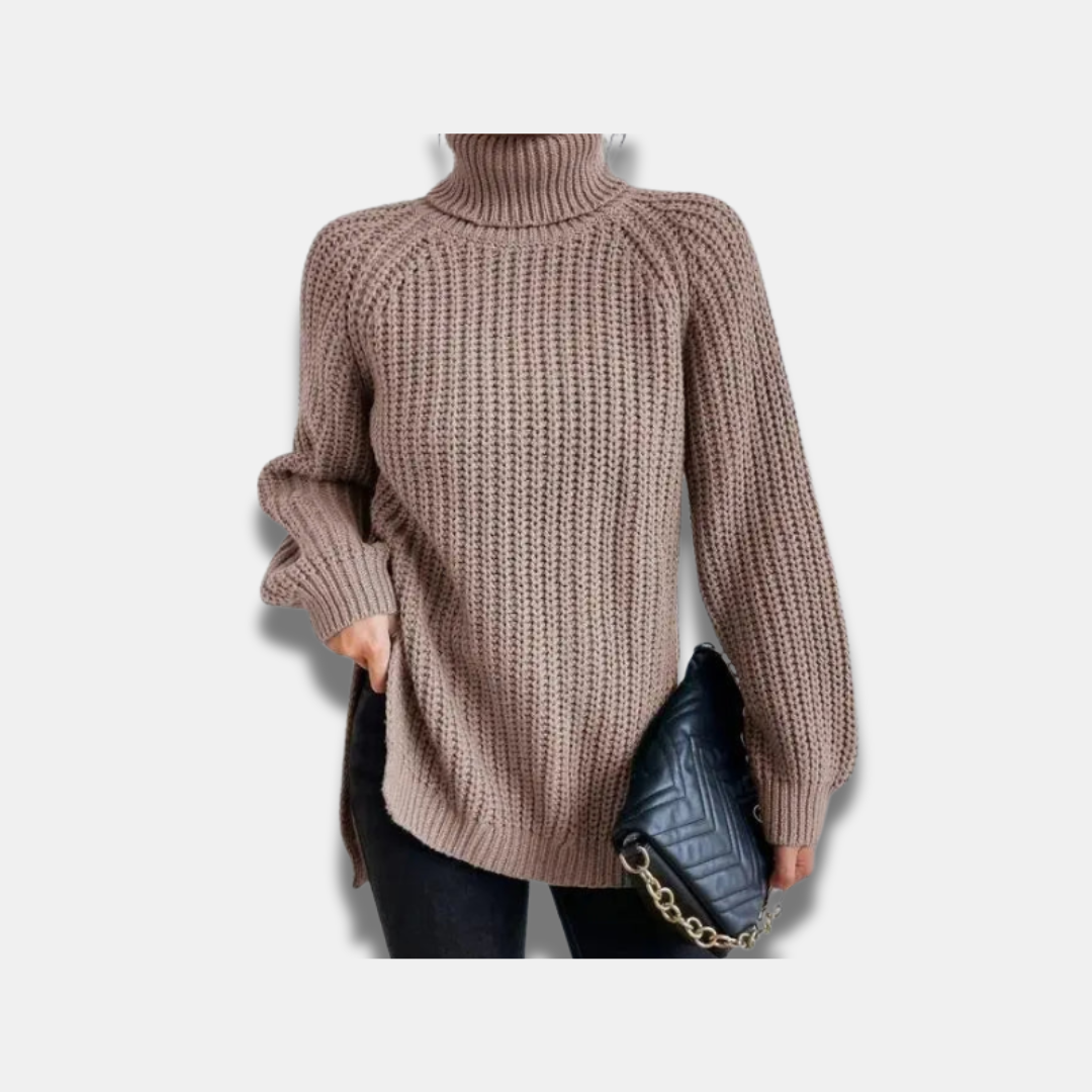 Raffinierter, bequemer Damen-Rollkragenpullover aus Strick