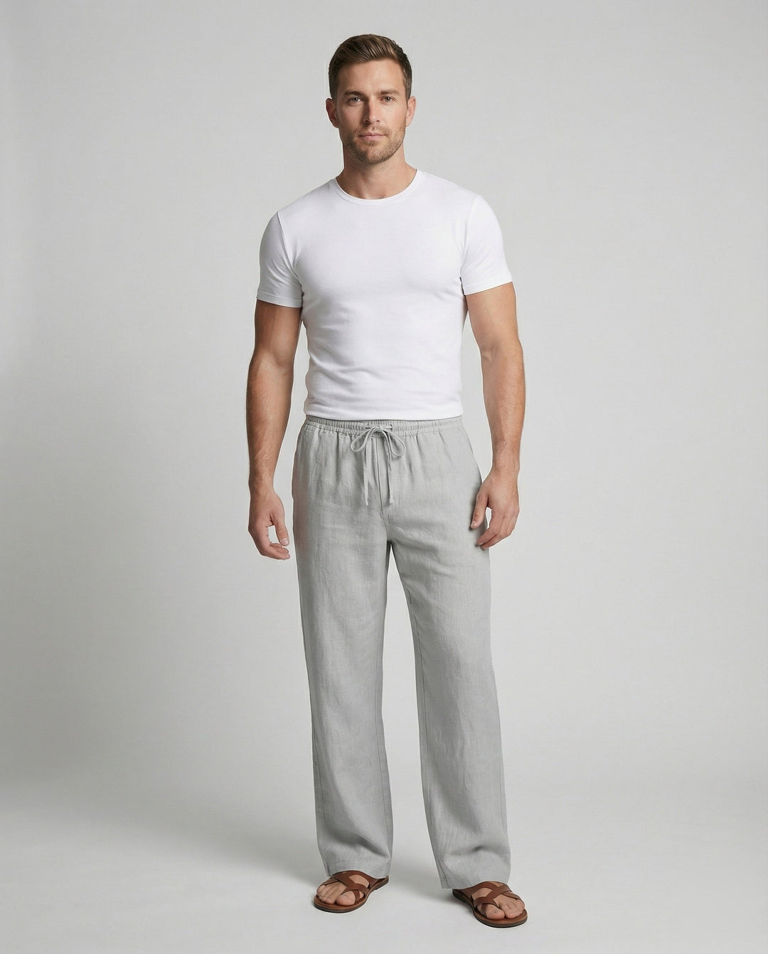 Herren lässige Leinen-Loungehose im Zen-Stil 1