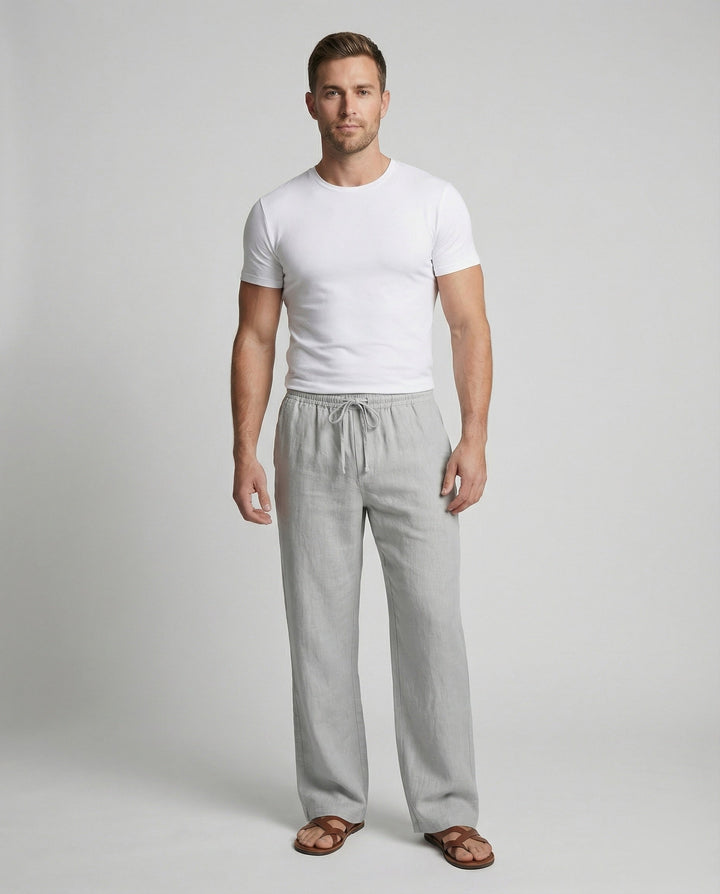Herren lässige Leinen-Loungehose im Zen-Stil 1
