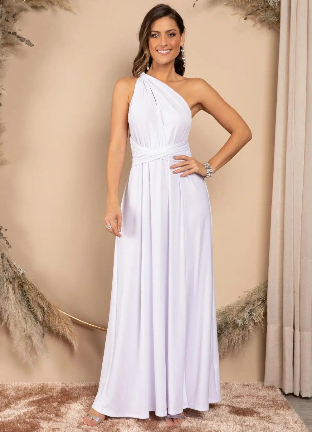 Damen Ärmelloses V-Ausschnitt Fließendes Anlasskleid – Elegante Party Mode