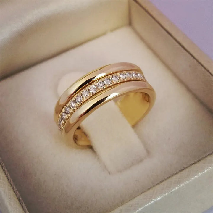 Damen-Verlobungsring mit mikrogepflasterten Zirkonia – Eleganter Ehering