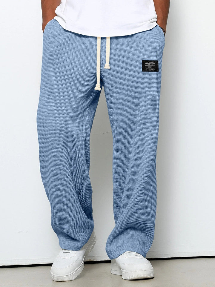 Herren-Loungewear-Hose mit weitem Bein und lockerer Passform – Wabenstruktur