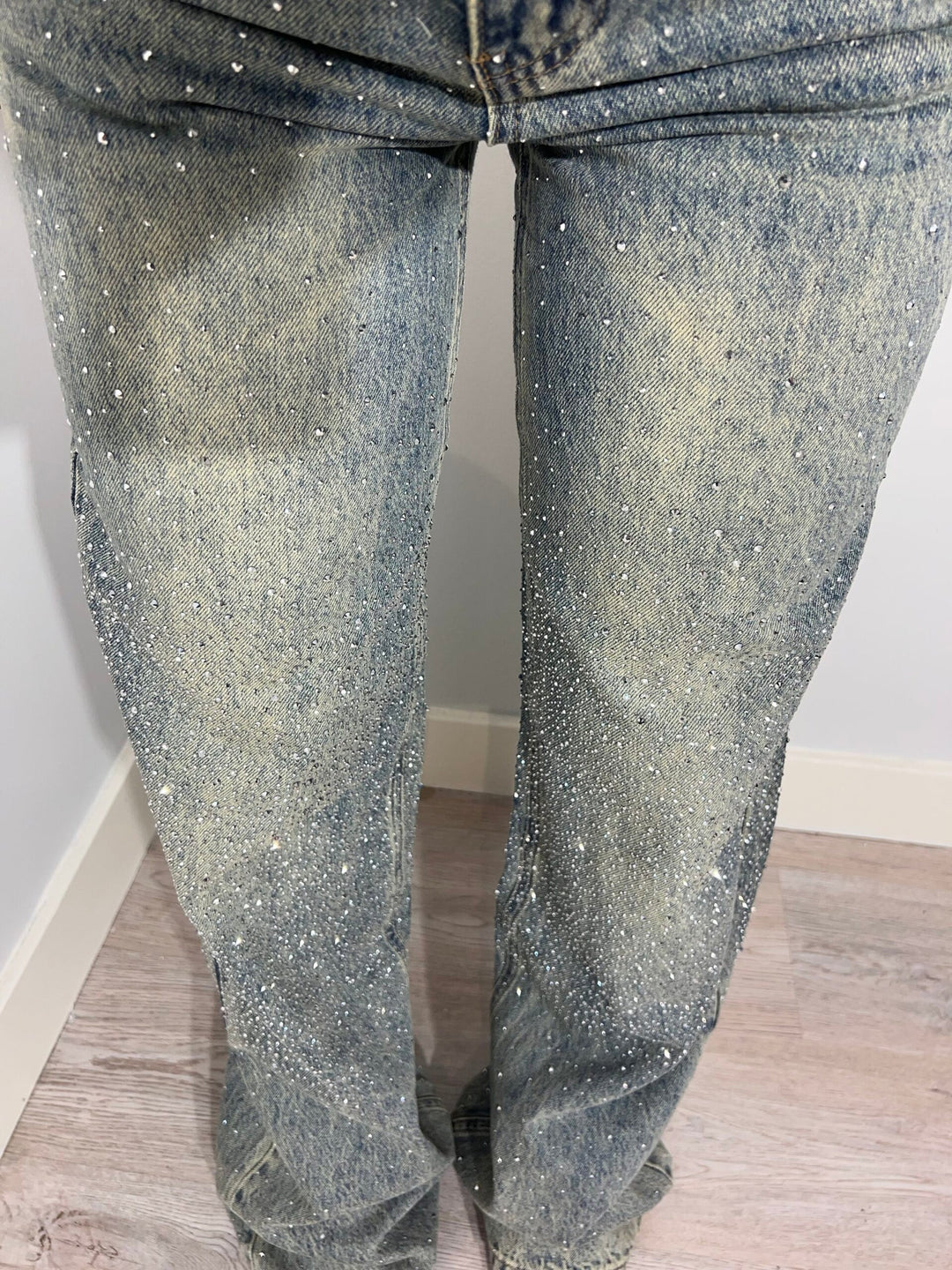 Daniela | Gerade High-Waist-Jeans mit Glitzerdetails