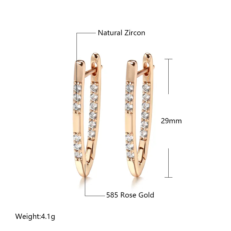 Geometrische Zirkonia-Ohrhänger in Roségold für Damen – Eleganter und trendiger Schmuck