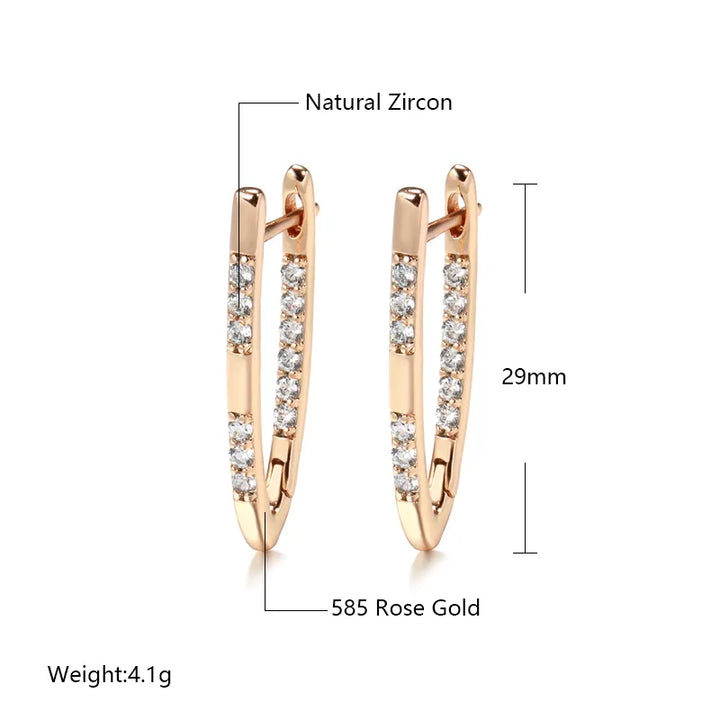 Geometrische Zirkonia-Ohrhänger in Roségold für Damen – Eleganter und trendiger Schmuck