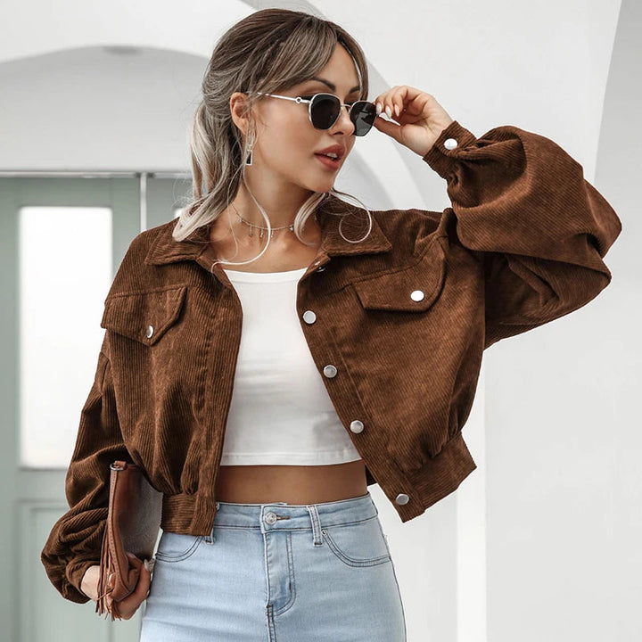 Kurze Cord Jacke für Damen – Lässiger Retro-Look für jeden Anlass 1