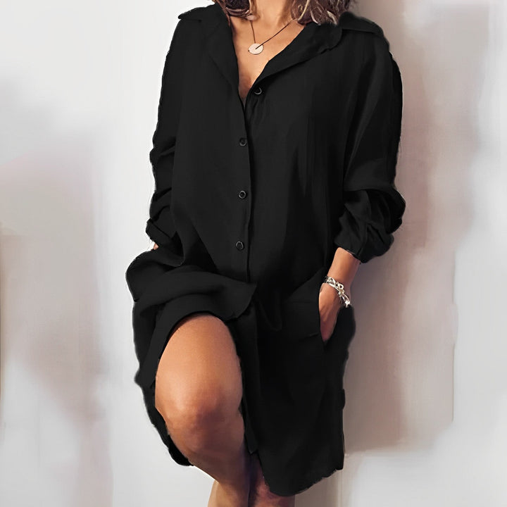 Langärmeliges Baumwoll-Kleid 2