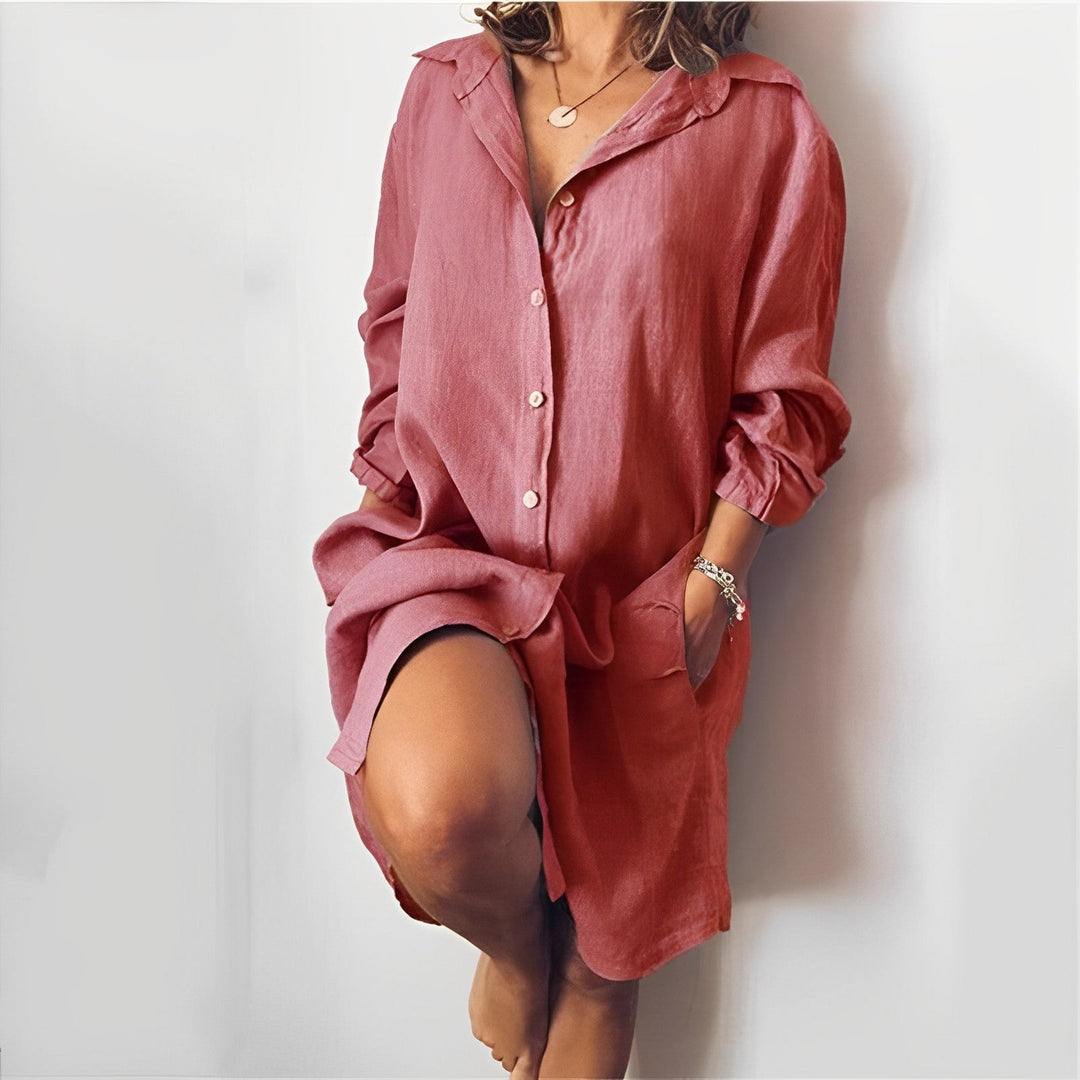 Langärmeliges Baumwoll-Kleid 6