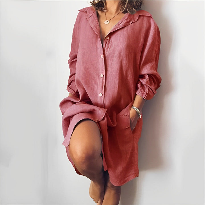 Langärmeliges Baumwoll-Kleid 6