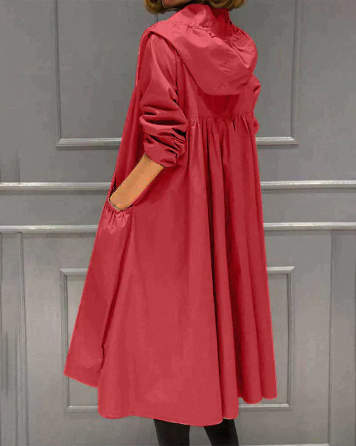 Lange Damen-Regenjacke mit Kapuze – Stilvoll und Wasserdicht für Jeden Anlass 5