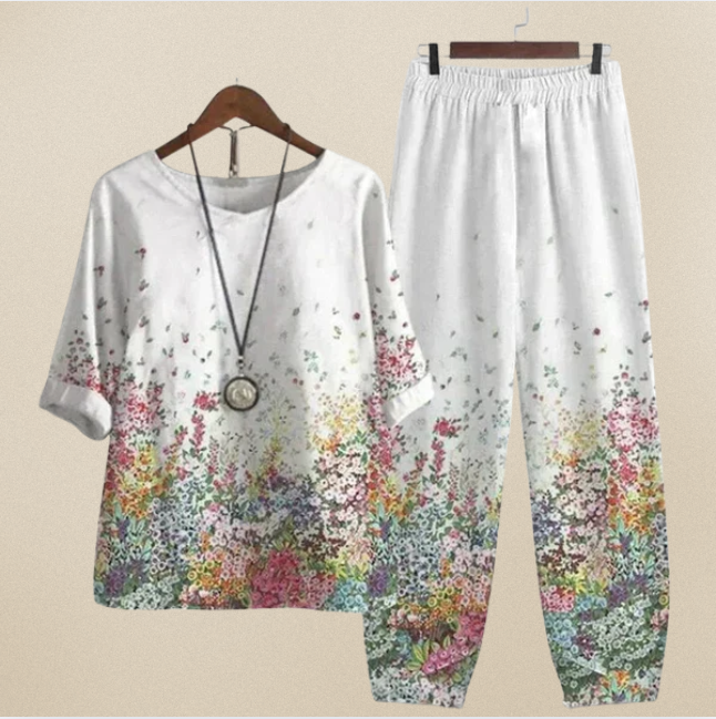 Damen Blumen Outfit Set