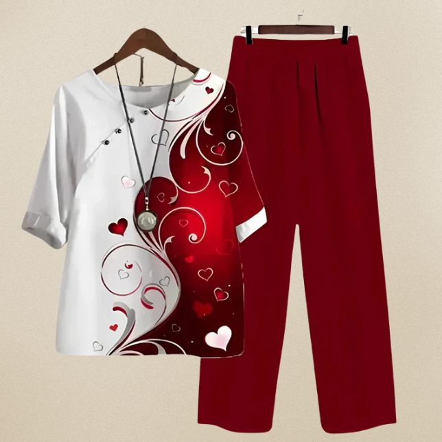 Damen Blumen Outfit Set