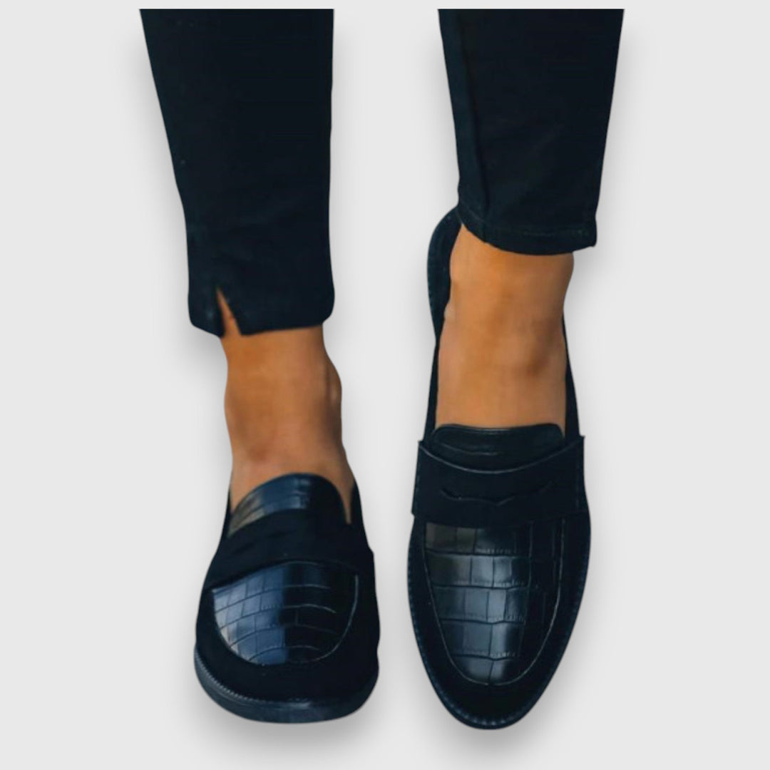 Damen Flache Leder Mokassins