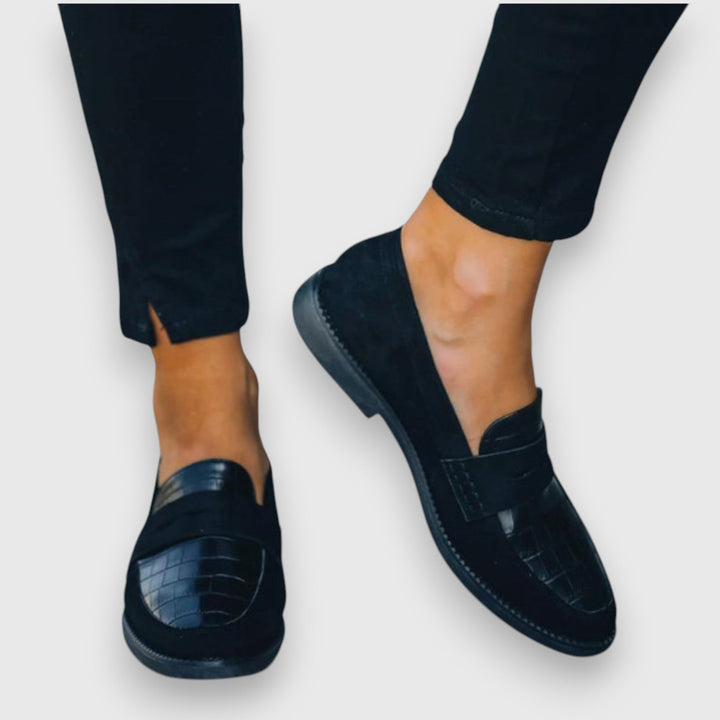 Damen Flache Leder Mokassins