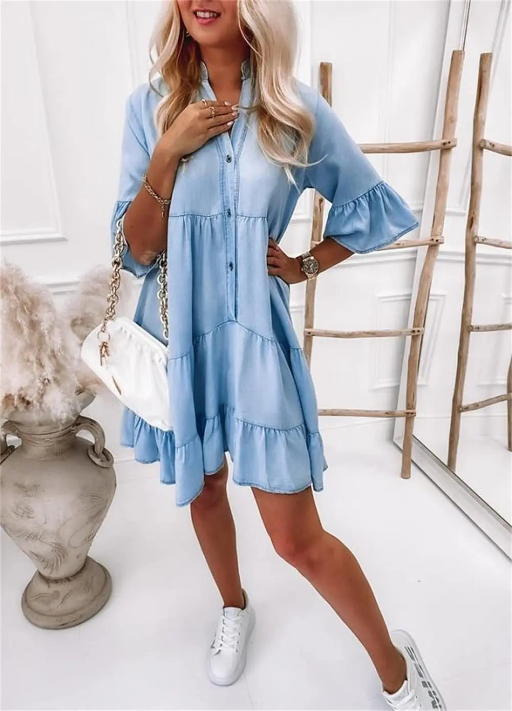 Lockeres Jeanskleid Elegant 3