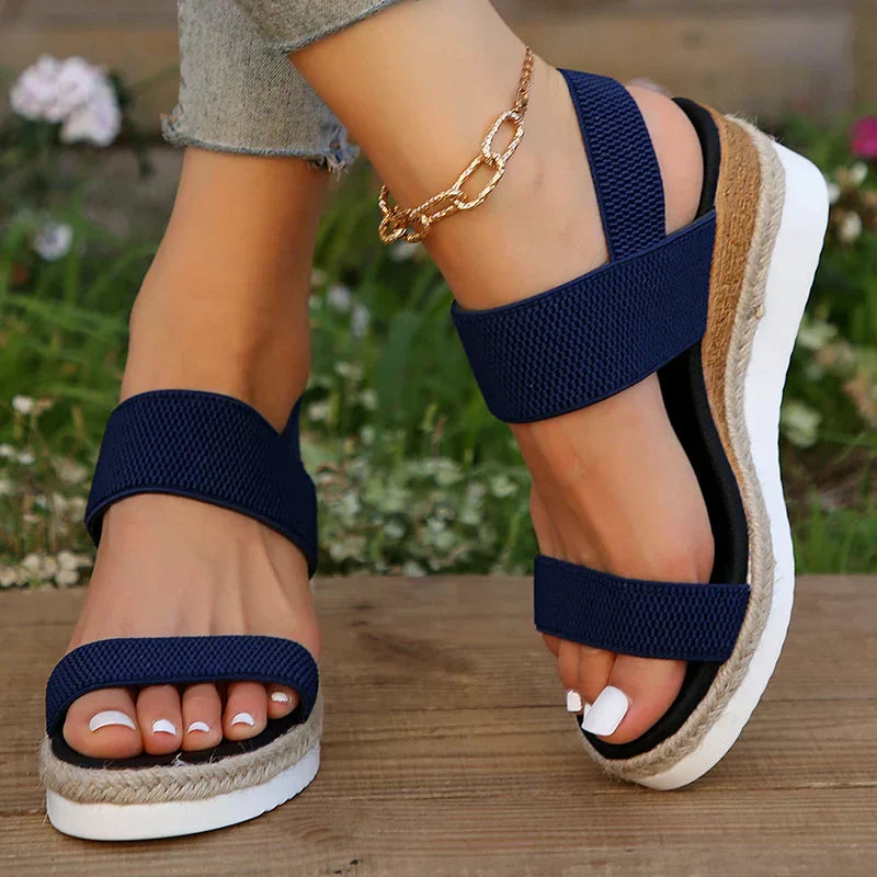 Damen Plattform Sandalen Mit Fußstütze