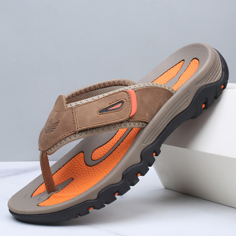 Herren Offene Leder Sandalen – Atmungsaktive Bequeme Sommer Schuhe