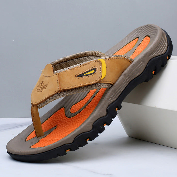 Herren Offene Leder Sandalen – Atmungsaktive Bequeme Sommer Schuhe