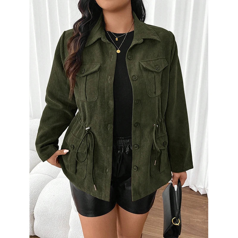 Modische Damen Cord Jacke mit Praktischen Taschen für Jeden Anlass 1