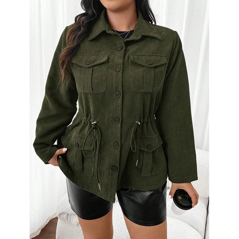 Modische Damen Cord Jacke mit Praktischen Taschen für Jeden Anlass 2