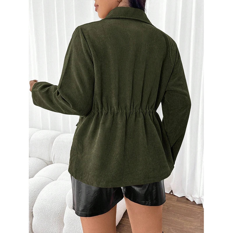 Modische Damen Cord Jacke mit Praktischen Taschen für Jeden Anlass 4