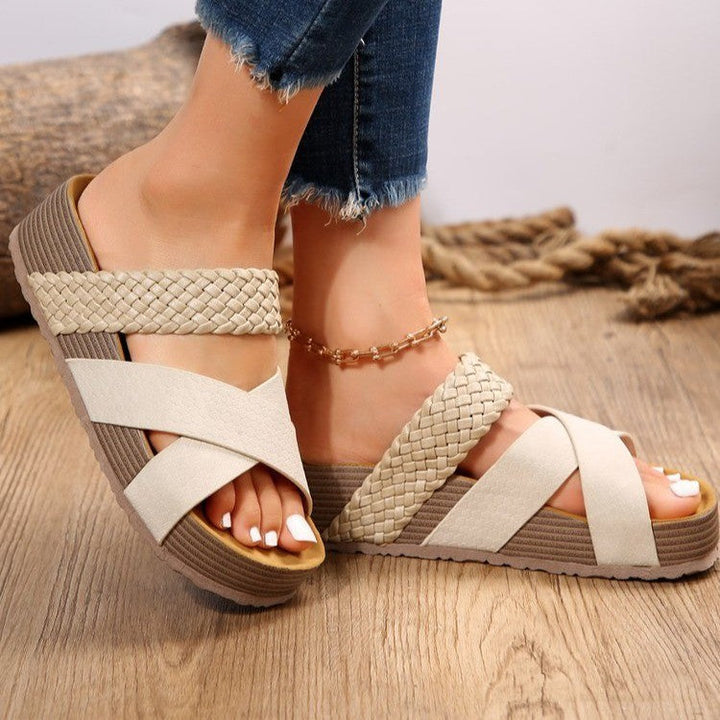 Damen Trendige Plateau Sandalen – Geflochtenes Riemen Design Sommerschuhe