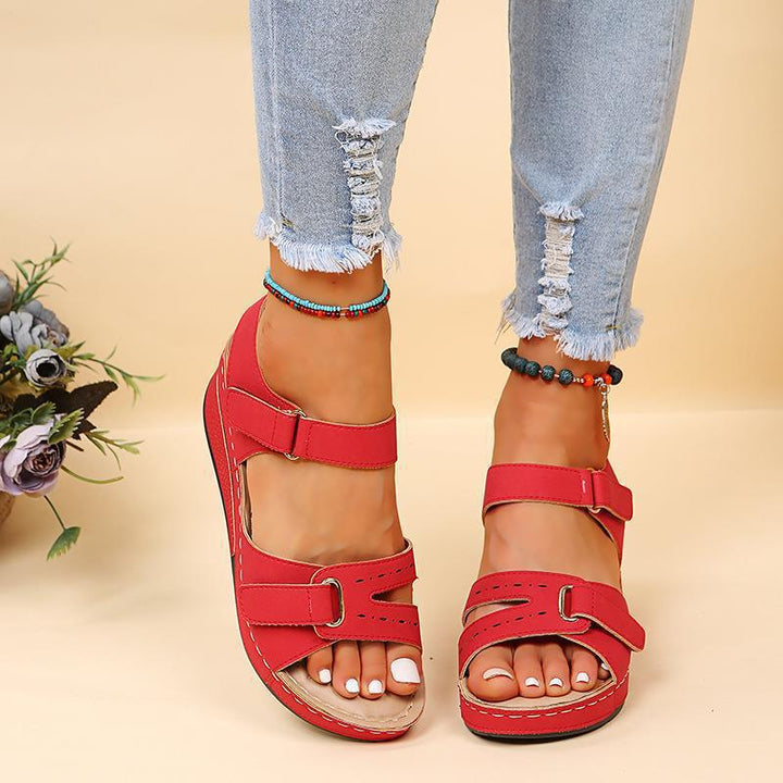 Damen Orthopädische Plateau Keilsandalen – Verstellbare Komfort Riemen