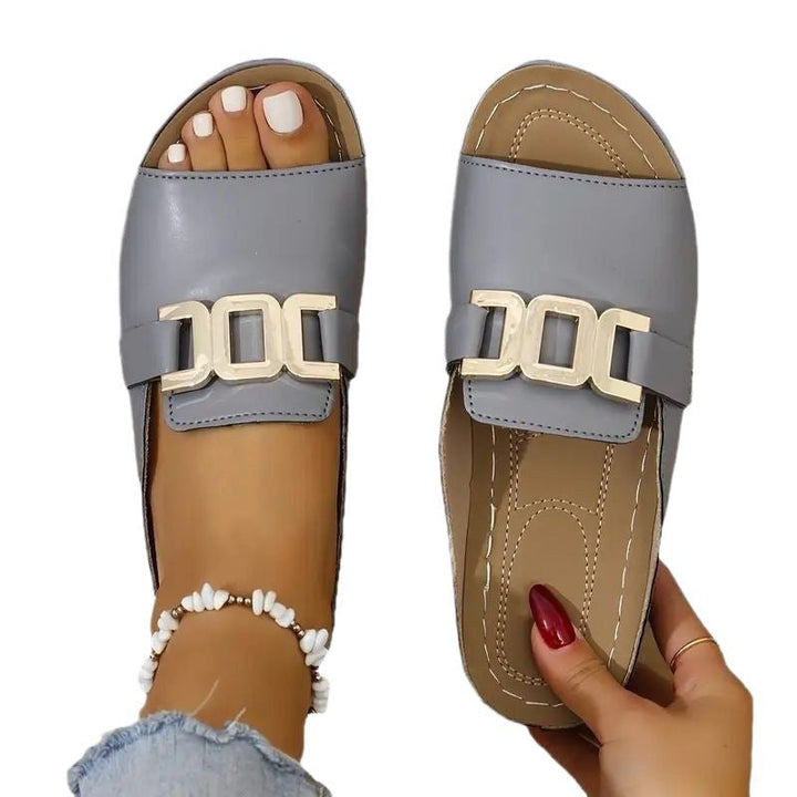 Damen Slip-On Keilabsatz Sandalen Mit Schnalle – Bequeme Plateauschuhe