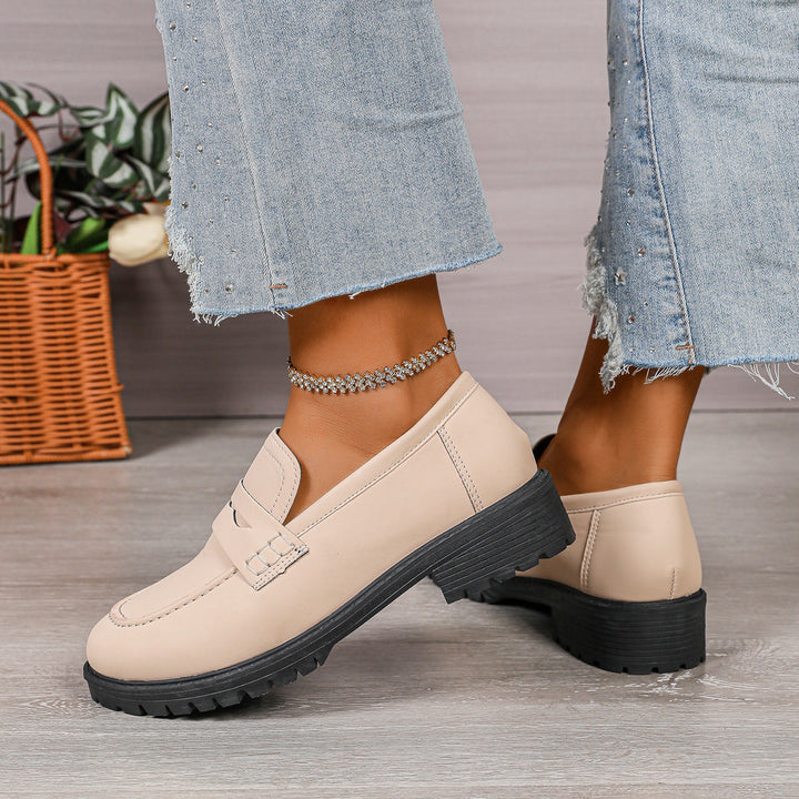 Damen Rote Wildleder Chunky Plattform Penny Loafer Mit Profilsohle