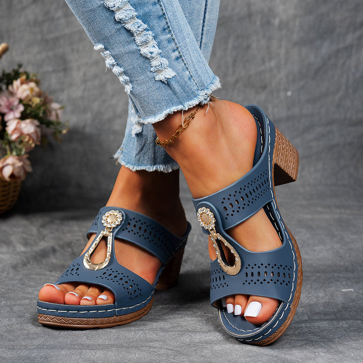 Damen Elegante Plateau Sandalen – Funkelnde Riemen Komfort Schuhe