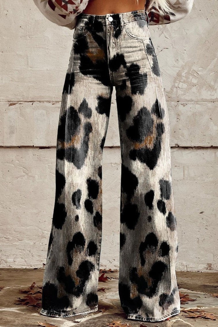 Stylische Bear Prints Denim Hose für Damen