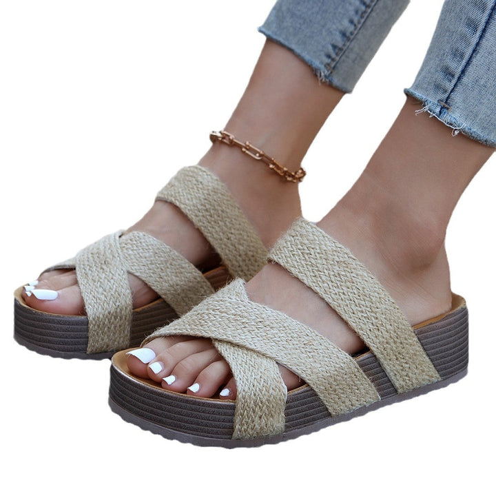 Damen Trendige Plateau Sandalen – Geflochtenes Riemen Design Sommerschuhe