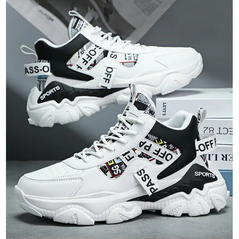 Damen Trendige Plateau Sneaker Mit Buchstaben Print Und Schnürung