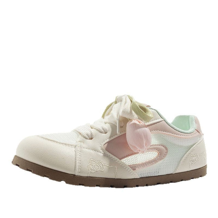 Damen Trendige Hello Kitty Rutschfeste Sneaker Mit Einzigartiger Blüten Schnürung