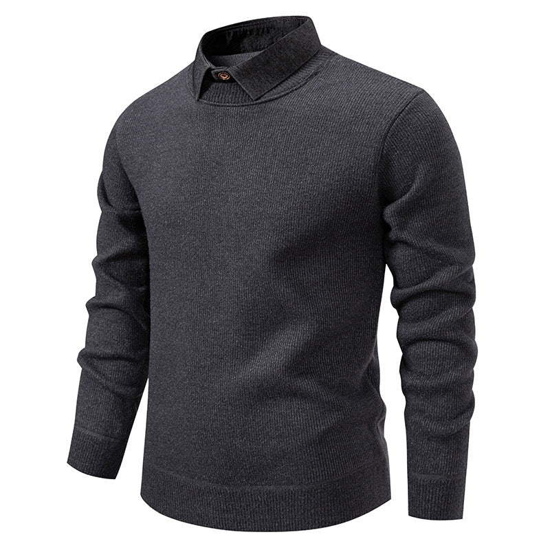Herren Feinstrickpullover Mit Modernem Kragen – Stilvoller Freizeit Pullover
