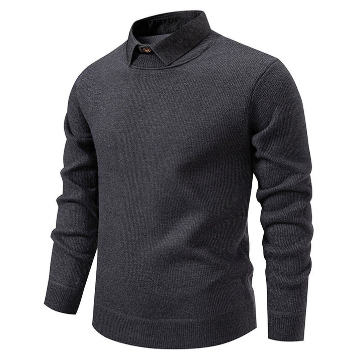 Herren Feinstrickpullover Mit Modernem Kragen – Stilvoller Freizeit Pullover