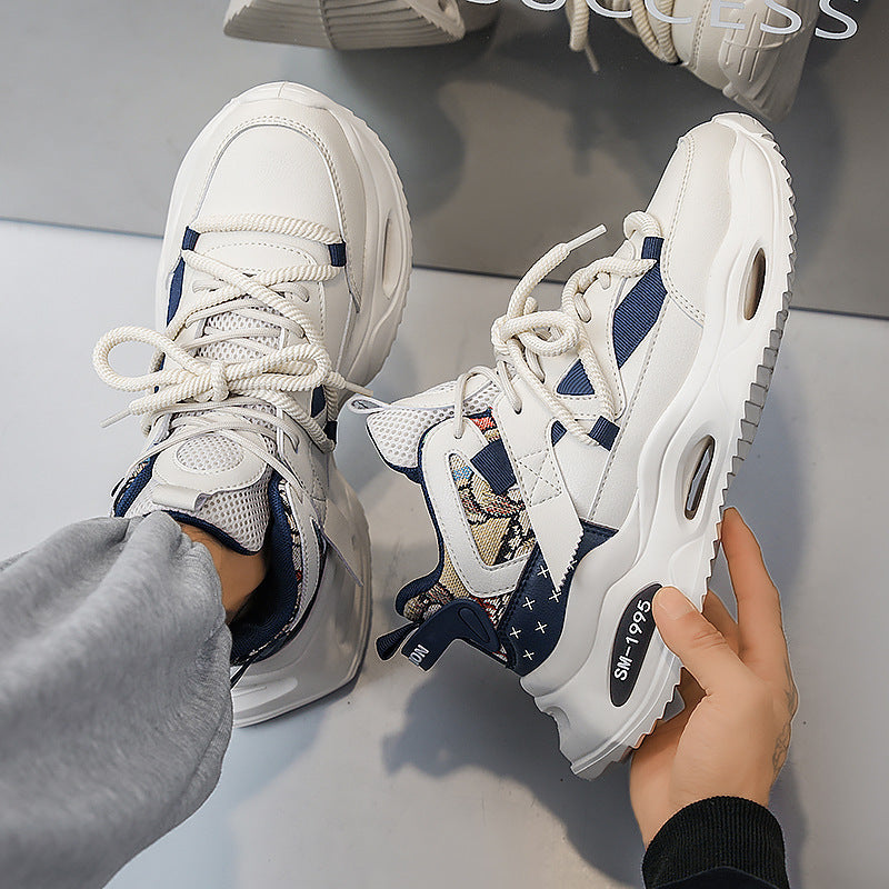 Damen Plateau Leder Sneaker Mit Stilvoller Schnürung Komfort Passform